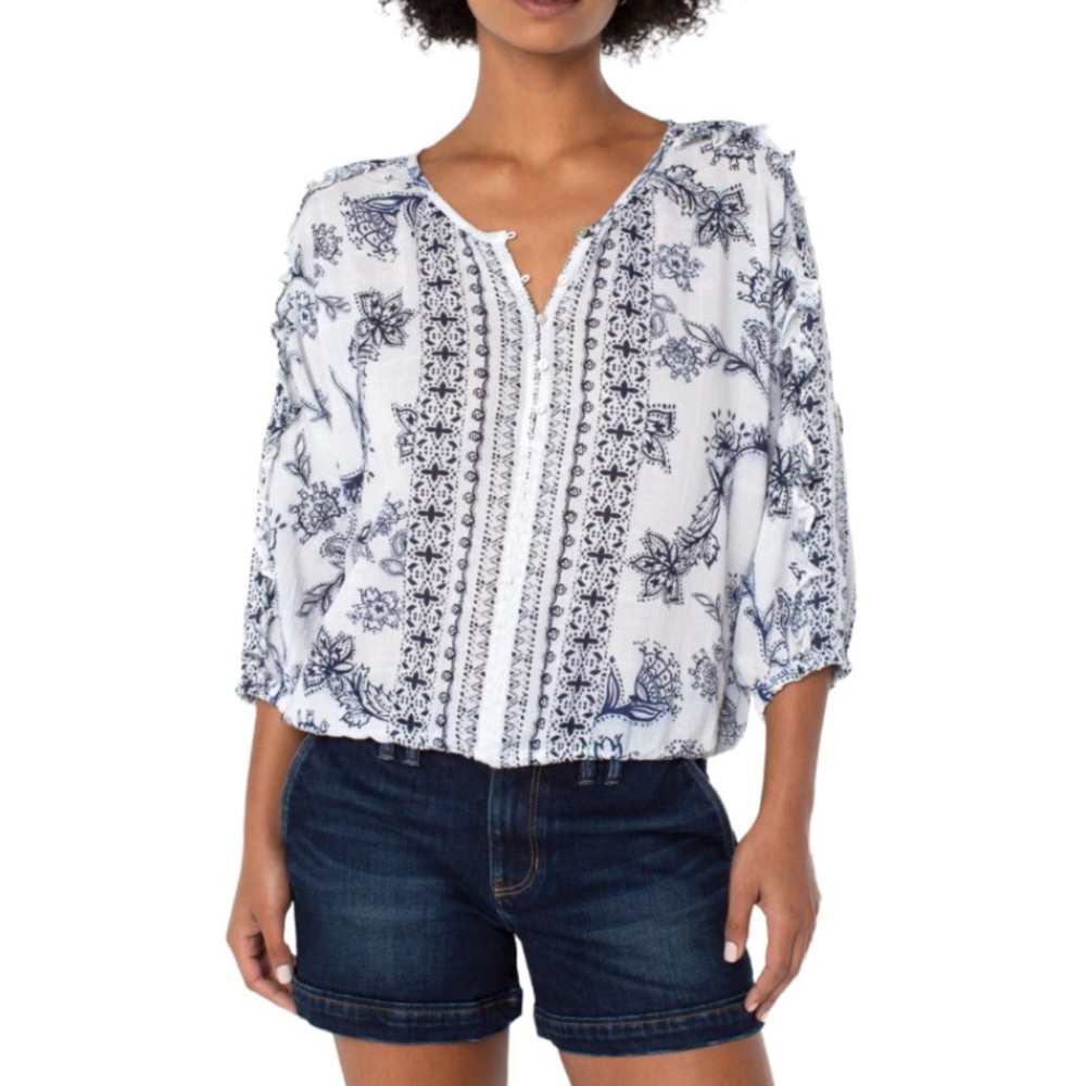 Liverpool Ruffle Sleeve Dolman Popover